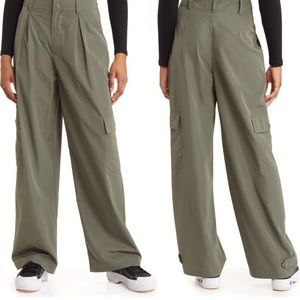 BP wide leg satin cargo pants